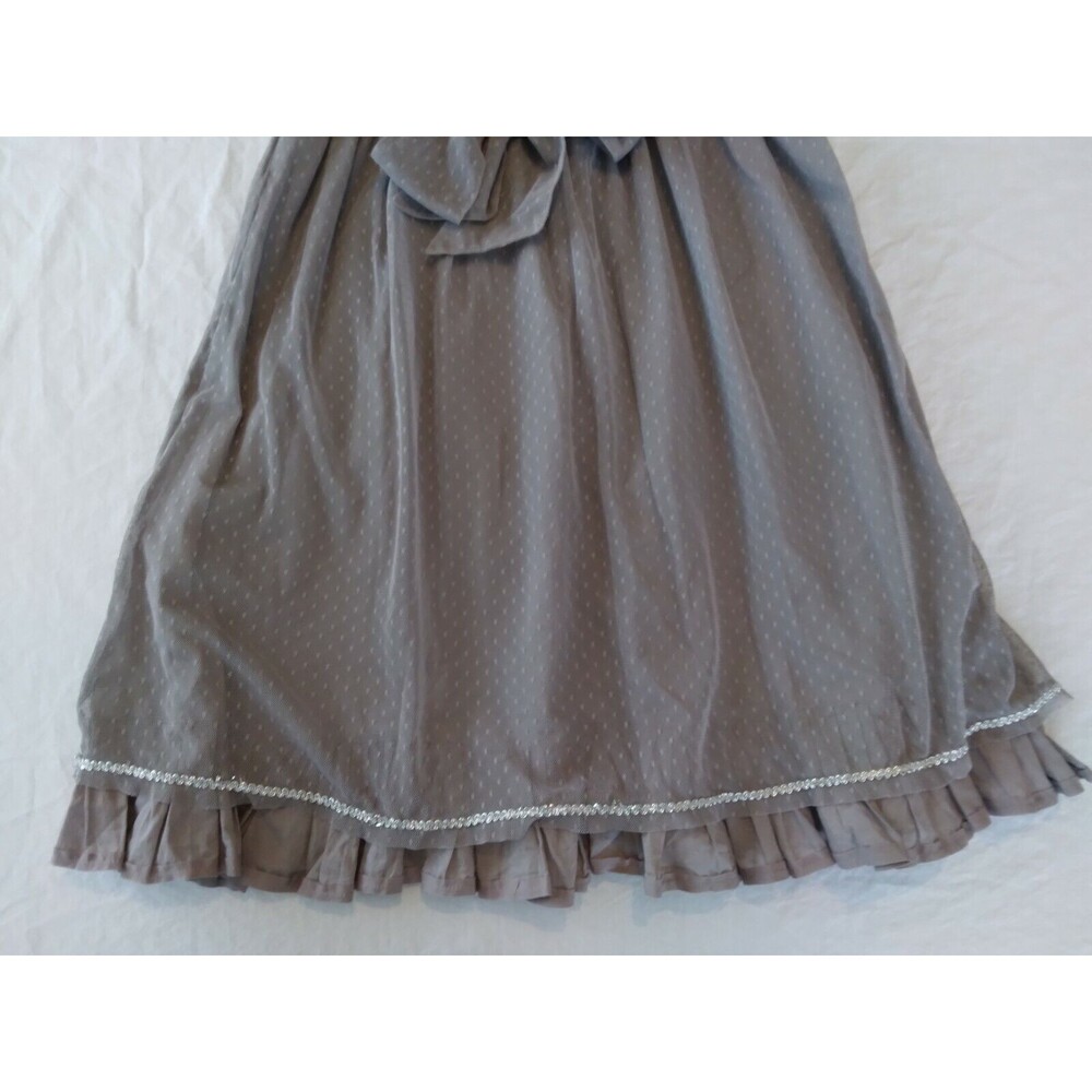 Daytrip Dress Gray Strappy Babydoll Lace Ruffles Rhinestones Beads Womens Medium - Picture 7 of 7